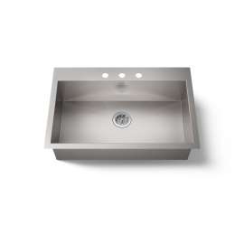 33" top-/undermount single-bowl kitchen sink