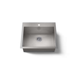 25" top-/undermount single-bowl kitchen sink