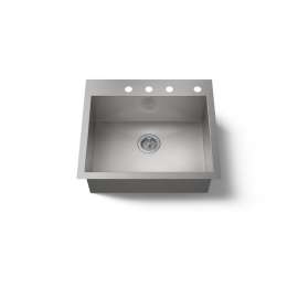 25" top-/undermount single-bowl kitchen sink