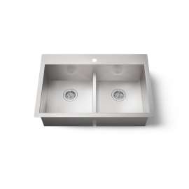 Smart Divide(R) 33" top-/undermount double-bowl kitchen sink