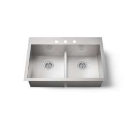 Smart Divide(R) 33" top-/undermount double-bowl kitchen sink