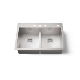 Smart Divide(R) 33" top-/undermount double-bowl kitchen sink