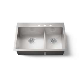 Smart Divide(R) 33" top-/undermount double-bowl kitchen sink