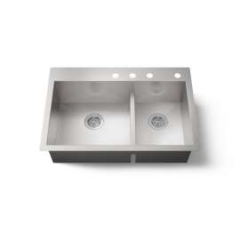 Smart Divide(R) 33" top-/undermount double-bowl kitchen sink
