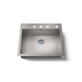 25" top-/undermount single-bowl kitchen sink
