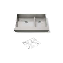Smart Divide(R) 35-1/2" undermount double-bowl farmhouse kitchen sink
