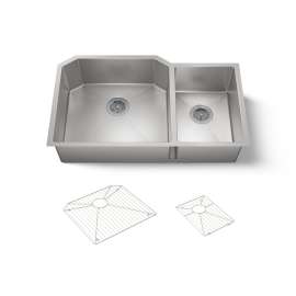 35-1/2" undermount double-bowl kitchen sink