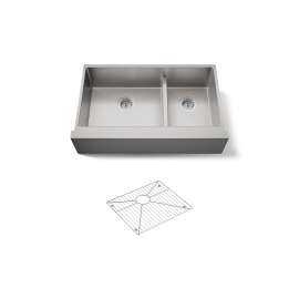 Smart Divide(R) 35-1/2" undermount double-bowl farmhouse kitchen sink