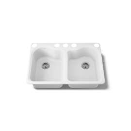 33" undermount double-bowl kitchen sink