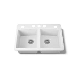33" undermount double-bowl kitchen sink