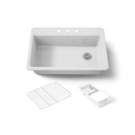 33" top-mount single-bowl workstation kitchen sink