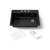 33" top-mount single-bowl workstation kitchen sink