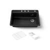 33" top-mount single-bowl workstation kitchen sink