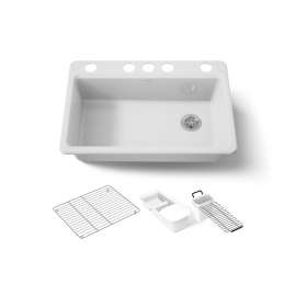 33" undermount single-bowl workstation kitchen sink