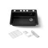 33" undermount single-bowl workstation kitchen sink