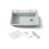 33" undermount single-bowl workstation kitchen sink