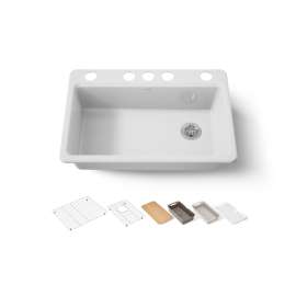 33" undermount single-bowl workstation kitchen sink
