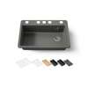 33" undermount single-bowl workstation kitchen sink