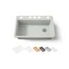33" undermount single-bowl workstation kitchen sink