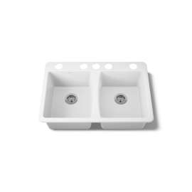 33" undermount double-bowl kitchen sink