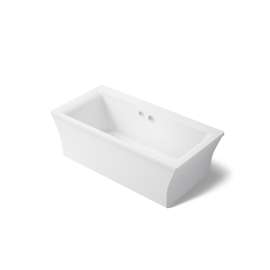72" x 36-1/4" freestanding bath with Bask(R) heated surface and fluted shroud