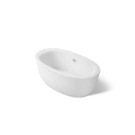 65-1/2" x 35-1/2" freestanding bath with fluted shroud