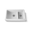 Smart Divide(R) 35-1/2" undermount double-bowl farmhouse kitchen sink with short apron
