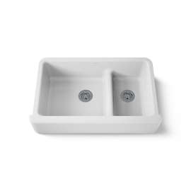 Smart Divide(R) 35-3/4" undermount double-bowl farmhouse kitchen sink
