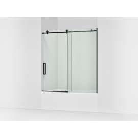 62" H sliding bath door with 3/8"-thick glass