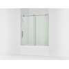 62" H sliding bath door with 3/8"-thick glass