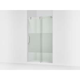 78" H sliding shower door with 3/8"-thick glass