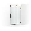 80-7/8" H sliding shower door with 3/8"-thick glass
