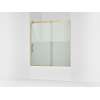 62-1/2" H sliding bath door with 3/8"-thick glass