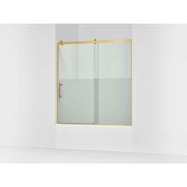 62-1/2" H sliding bath door with 3/8"-thick glass