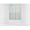 62-1/2" H sliding bath door with 3/8"-thick glass