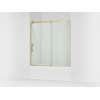 62-1/2" H sliding bath door with 3/8"-thick glass