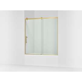 62-1/2" H sliding bath door with 3/8"-thick glass