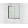62-1/2" H sliding bath door with 3/8"-thick glass