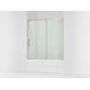 62-1/2" H sliding bath door with 3/8"-thick glass