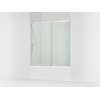 62-1/2" H sliding bath door with 3/8"-thick glass