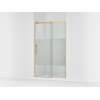 77" H sliding shower door with 3/8"-thick glass