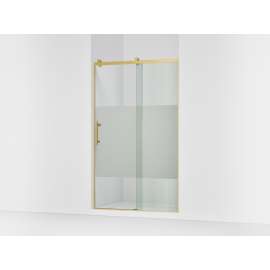 77" H sliding shower door with 3/8"-thick glass