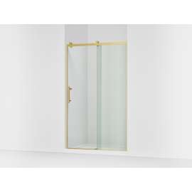 77" H sliding shower door with 3/8"-thick glass