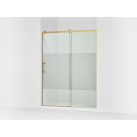 77" H sliding shower door with 3/8"-thick glass