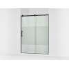 77" H sliding shower door with 3/8"-thick glass