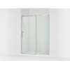 77" H sliding shower door with 3/8"-thick glass