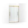 Frameless sliding shower door, 77-9/16" H x 44-5/8 - 47-5/8" W, with 5/16"-thick Crystal Clear glass