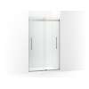 Frameless sliding shower door, 77-9/16" H x 44-5/8 - 47-5/8" W, with 5/16"-thick Crystal Clear glass