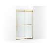 Frameless sliding shower door, 77-9/16" H x 44-5/8 - 47-5/8" W, with 5/16"-thick Crystal Clear glass