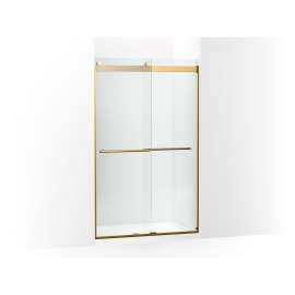Frameless sliding shower door, 77-9/16" H x 44-5/8 - 47-5/8" W, with 5/16"-thick Crystal Clear glass